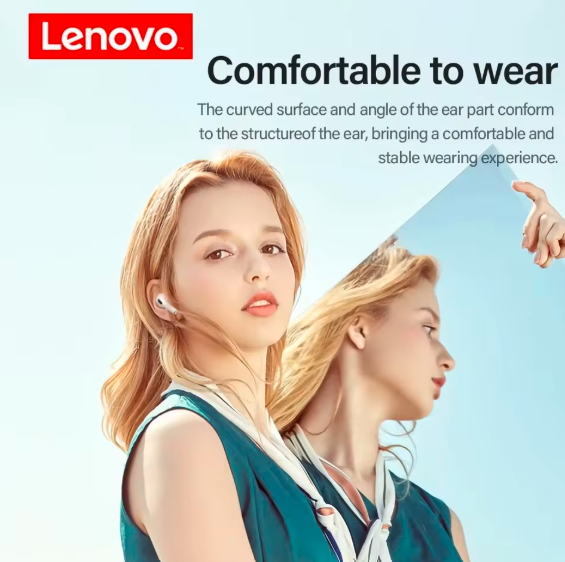 Lenovo LP40 TWS Wireless Bluetooth Earbuds – Touch Control Stereo In‑Ear Headphones with Mic, Sport Earphones for Android & iPhone