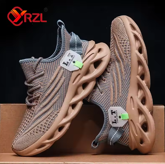 YRZL Men’s Running Shoes – Lightweight Breathable Mesh Sneakers, Shock-Absorbing Outdoor Jogging Shoes