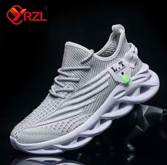 YRZL Men’s Running Shoes – Lightweight Breathable Mesh Sneakers, Shock-Absorbing Outdoor Jogging Shoes