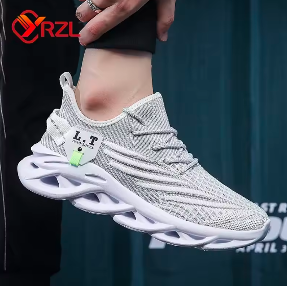 YRZL Men’s Running Shoes – Lightweight Breathable Mesh Sneakers, Shock-Absorbing Outdoor Jogging Shoes