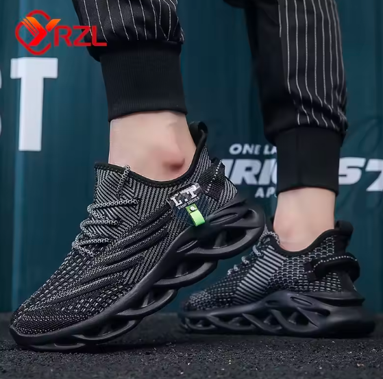YRZL Men’s Running Shoes – Lightweight Breathable Mesh Sneakers, Shock-Absorbing Outdoor Jogging Shoes