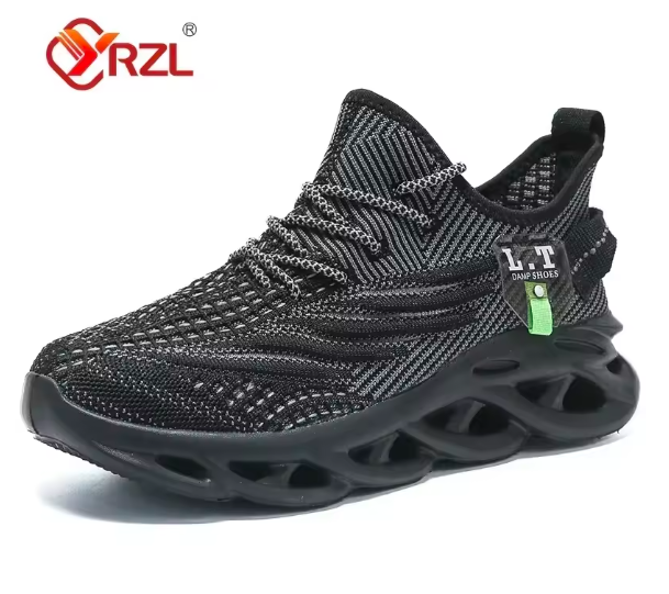 YRZL Men’s Running Shoes – Lightweight Breathable Mesh Sneakers, Shock-Absorbing Outdoor Jogging Shoes