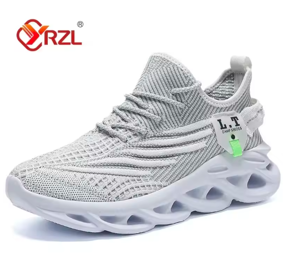 YRZL Men’s Running Shoes – Lightweight Breathable Mesh Sneakers, Shock-Absorbing Outdoor Jogging Shoes