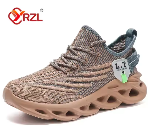 YRZL Men’s Running Shoes – Lightweight Breathable Mesh Sneakers, Shock-Absorbing Outdoor Jogging Shoes