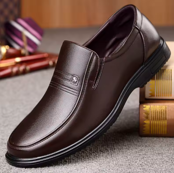 Handmade Men’s Genuine Leather Loafers – Classic Business Casual Shoes, Soft Breathable Flats