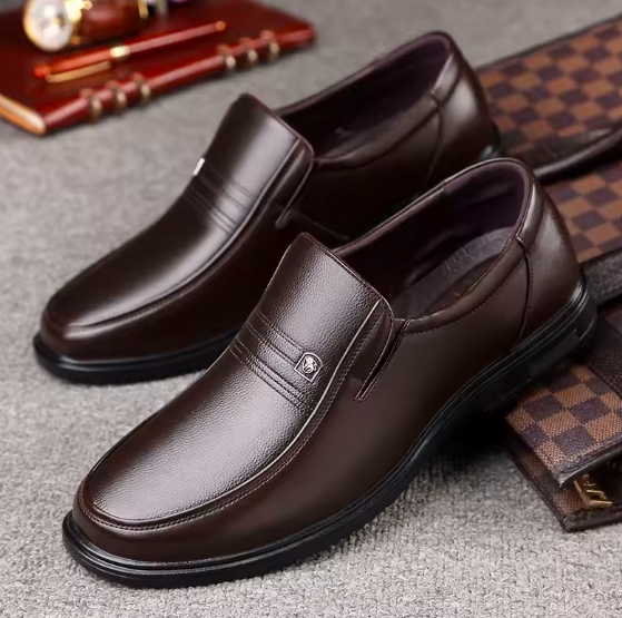 Handmade Men’s Genuine Leather Loafers – Classic Business Casual Shoes, Soft Breathable Flats