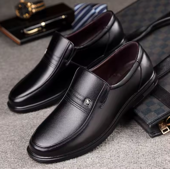Handmade Men’s Genuine Leather Loafers – Classic Business Casual Shoes, Soft Breathable Flats