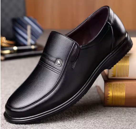 Handmade Men’s Genuine Leather Loafers – Classic Business Casual Shoes, Soft Breathable Flats