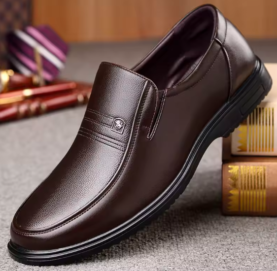 Handmade Men’s Genuine Leather Loafers – Classic Business Casual Shoes, Soft Breathable Flats