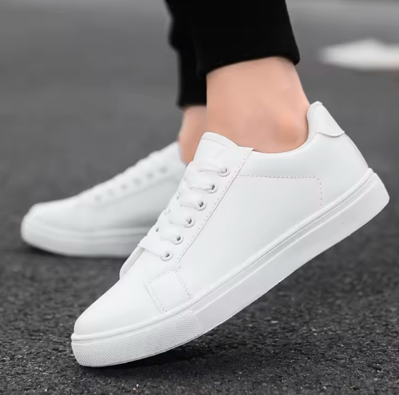 Men’s Business Casual Moccasin Shoes – Soft Comfortable Loafers, Solid Black & White Sneakers (2025 New Arrival)