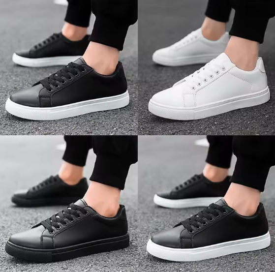 Men’s Business Casual Moccasin Shoes – Soft Comfortable Loafers, Solid Black & White Sneakers (2025 New Arrival)