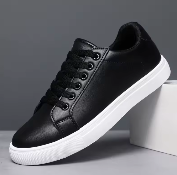 Men’s Business Casual Moccasin Shoes – Soft Comfortable Loafers, Solid Black & White Sneakers (2025 New Arrival)