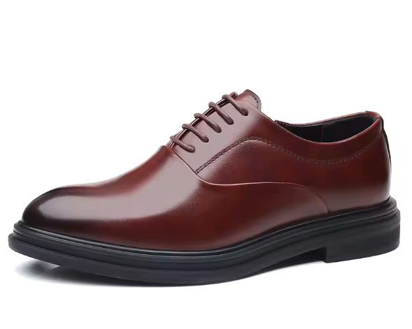 Men’s Leather Dress Shoes – Lace-Up Business Formal Oxford Shoes, Pointed Toe Wedding Shoes (Black & Brown)