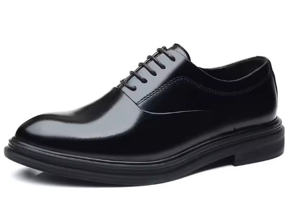 Men’s Leather Dress Shoes – Lace-Up Business Formal Oxford Shoes, Pointed Toe Wedding Shoes (Black & Brown)