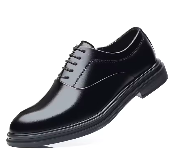 Men’s Leather Dress Shoes – Lace-Up Business Formal Oxford Shoes, Pointed Toe Wedding Shoes (Black & Brown)